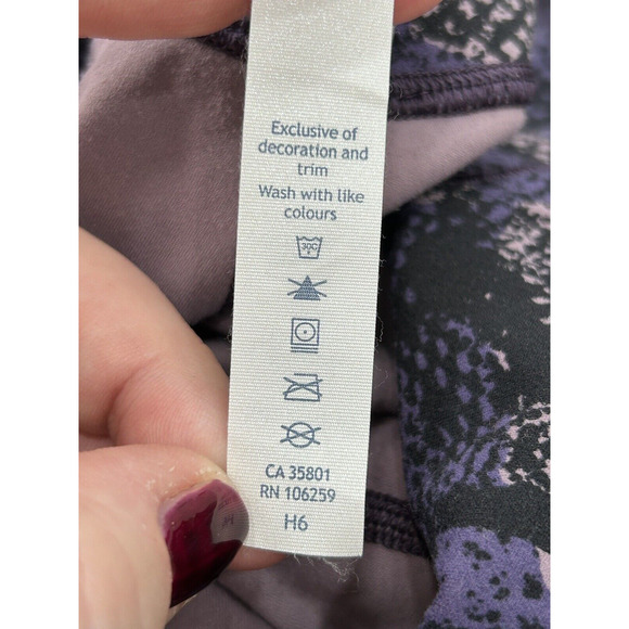 Lululemon Womens Sz 10 Align Pant II 25" Rip Wave Purple Thunder Black Legging - Picture 10 of 10